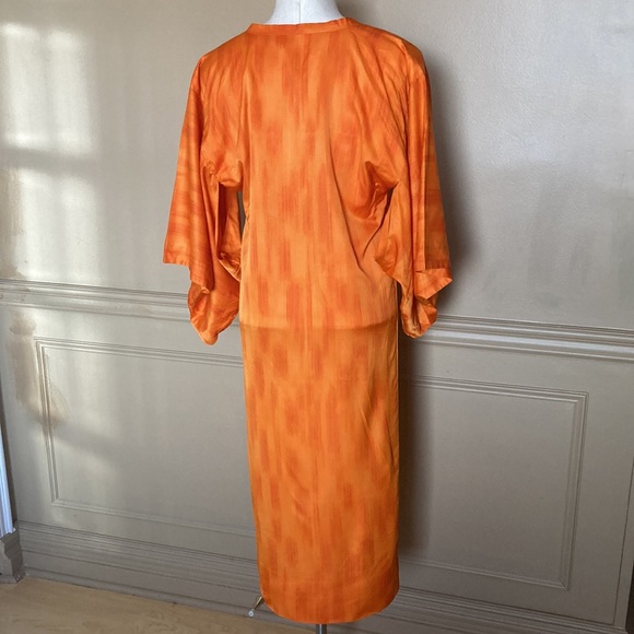 Burnt orange homemade kimono snap dress - Picture 3 of 11
